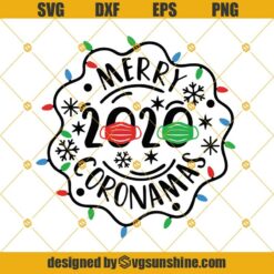 Merry 2020 Face Mask Coronamas SVG, Quarantine Christmas SVG, Christmas Lights SVG, Christmas 2020 Face Mask SVG