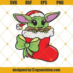Merry Christmas Baby Yoda Svg, Alien Svg, Star Wars Svg, Baby Alien Svg, Baby Yoda On Christmas Socks Svg
