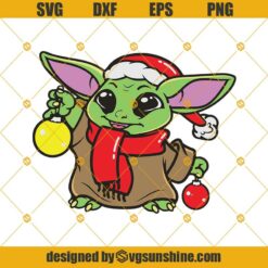 Merry Christmas Baby Yoda Svg, Star Wars Svg, Baby Yoda With Christmas Lights Svg