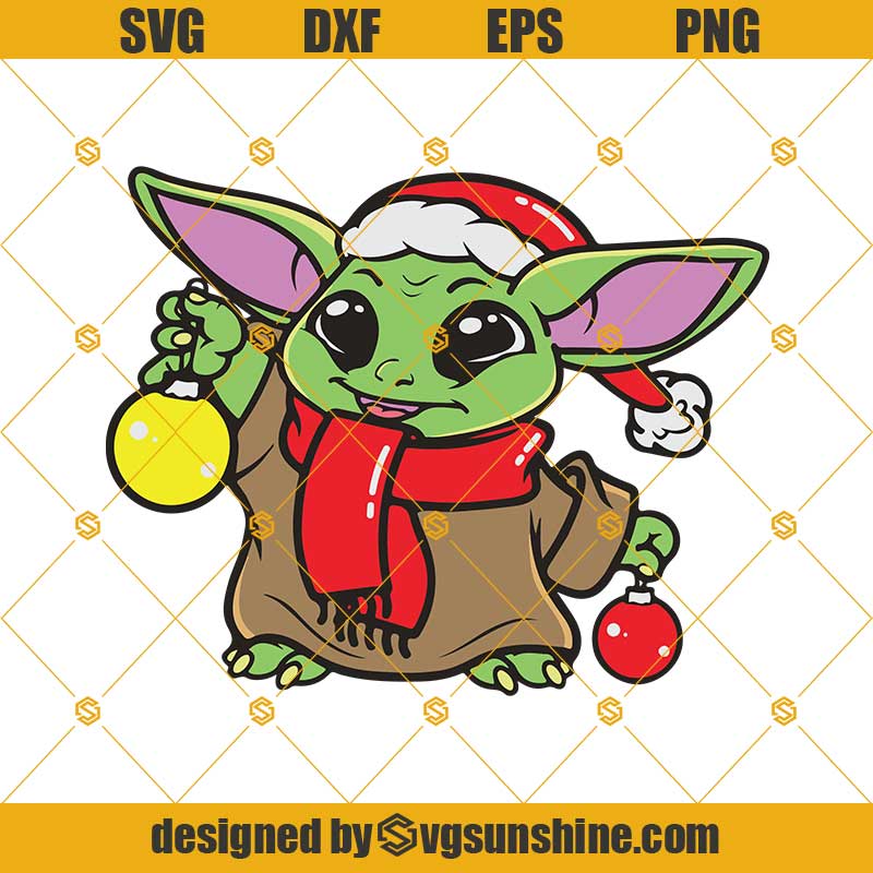 Merry Christmas Baby Yoda Svg, Star Wars Svg, Baby Yoda With Christmas ...