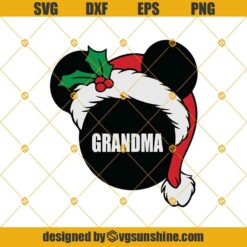 Mickey Mouse Santa Hat Grandma Holiday Family SVG, Mickey Head Santa SVG, Mickey Christmas SVG, Grandma SVG