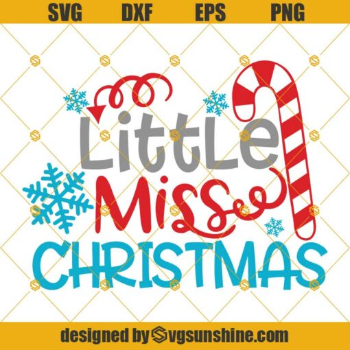 Little Miss Christmas SVG, Baby Toddler Christmas SVG, Snowflake SVG, Winter SVG