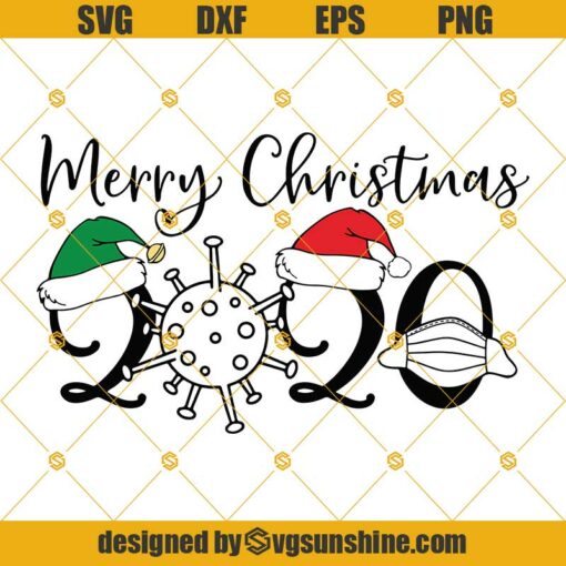 Merry Christmas 2020 SVG, Quarantine Christmas SVG, 2020 Virus Face Mask Quarantine Christmas SVG