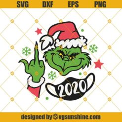 Grinch Merry Fucking Christmas SVG, Grinch Middle Finger SVG, Grinch Face SVG PNG DXF EPS