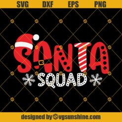 Hashtag Santa Squad SVG, Santa Hat SVG, Snowman SVG, Gnome SVG, Gingerbread Man SVG, Santa Squad SVG PNG DXF EPS