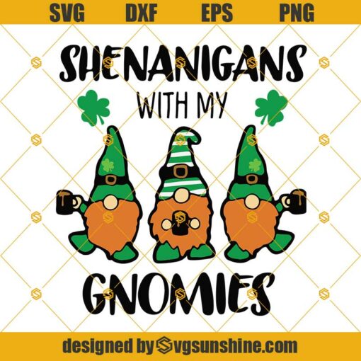 St. Patrick’s Day SVG, Shenanigans With My Gnomies SVG, Gnomes SVG, St Patrick’s Gnomes SVG, Irish Gnome SVG, Lucky SVG