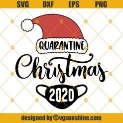 Quarantine Christmas 2020 SVG, Santa Hat Face Mask Merry Christmas SVG