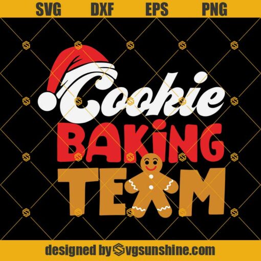 Cookie Baking Team Christmas SVG, Baking SVG, Gingerbread Man SVG, Merry Christmas SVG PNG DXF EPS