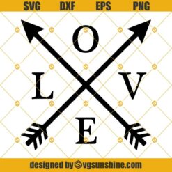 Love Arrows SVG, Valentine SVG, Valentine's Day SVG, Love SVG, Love Heart SVG Digital Download for Cricut and Silhouette