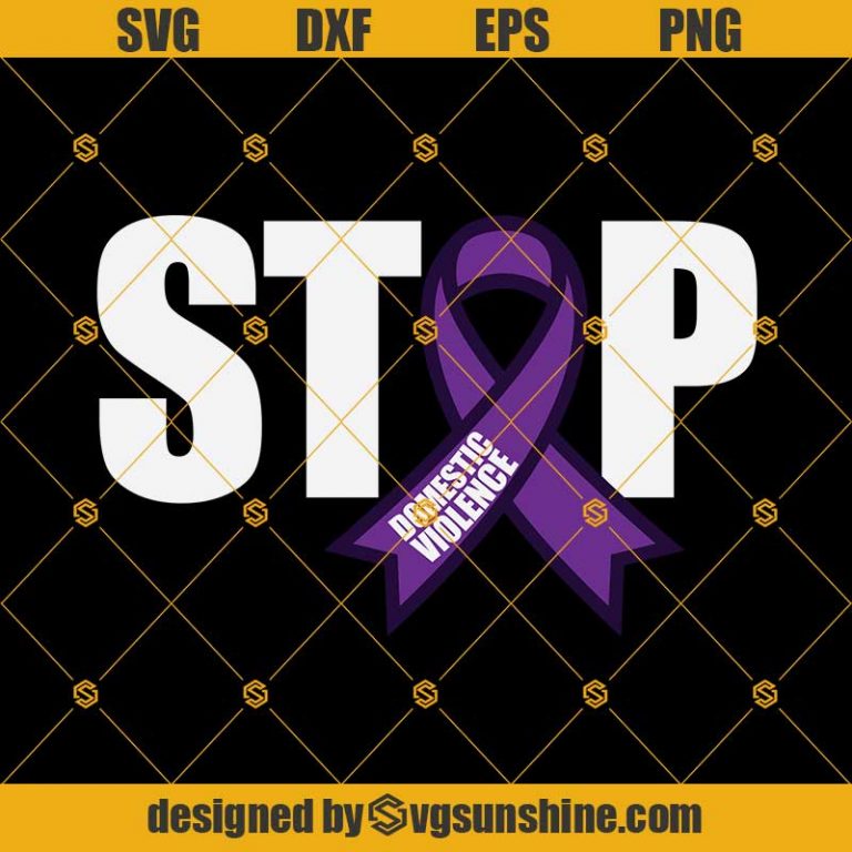 Domestic Violence Awareness SVG, Purple Ribbon SVG, Stop Domestic