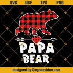Papa Bear Christmas SVG, Papa Bear Pajamas Red Buffalo Plaid SVG, Papa Bear SVG, Papa SVG, Dad SVG, Fathers Day SVG