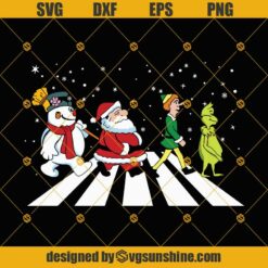 Grinch Elf Santa And Snowman Road Merry Christmas SVG, Grinch SVG, Buddy the Elf SVG, Santa Claus SVG, Snowman SVG