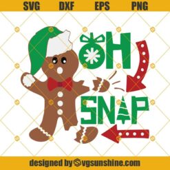 Oh Snap Broken Gingerbread Man SVG, Christmas Gingerbread SVG, Funny Broken Gingerbread Cookie SVG PNG DXF EPS Cut Files