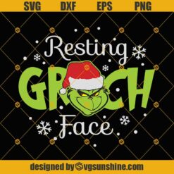 Resting Grinch Face SVG, Merry Grinchmas SVG, Christmas Grinch SVG, Grinch Face SVG