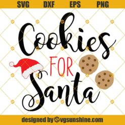 Dear Santa Cookies And Milk SVG PNG DXF EPS Tray Print, Cookies For Santa SVG, Santa Plate SVG