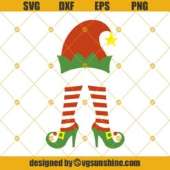 Elf Feet Svg, Elf Squad Svg, Elf Legs Svg Girl Elf Svg. Elf Hat And Feet Svg, Elf Boots Svg Girly Christmas Svg, Eps, Dxf, Png