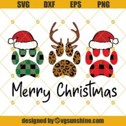 Merry Christmas Paws Svg, Paws Bears Buffalo Plaid Svg Print PNG Cut File, Paw Bears Family Svg, Paws Buffalo Plaid Christmas Svg