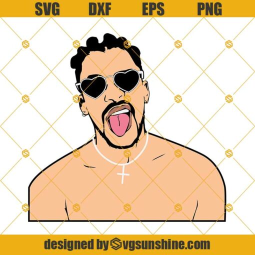 Bad Bunny SVG DXF EPS PNG Cut Files Clipart Cricut – Bad Bunny with tounge SVG