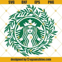 Starbucks cup Svg, Full tumbler wrap Svg, Starbucks Logo Svg, Starbucks Svg, Starbucks tumbler Svg, Wreath of leaves Svg
