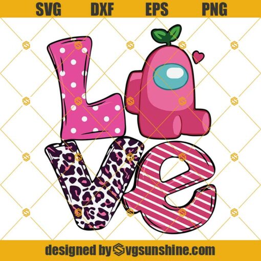 Valentine’s day LOVE Crewmate Among Us SVG, Happy Valentines Day SVG, Impostor Among Us SVG, Among Us Love SVG, Valentine SVG DXF EPS PNG