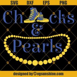Chucks and Pearls SVG DXF PNG EPS Cut Files Clipart Cricut Instant Download