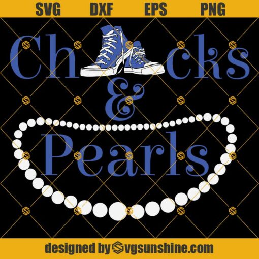 Chucks and Pearls SVG DXF PNG EPS  Cutting File for Cricut Instant Download