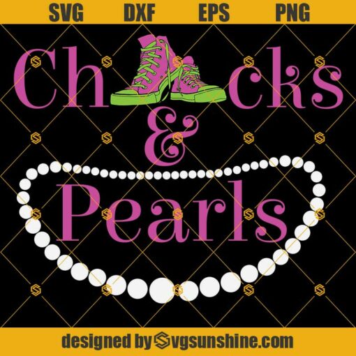 Chucks and Pearls SVG PNG DXF EPS  Cutting File for Cricut Instant Download