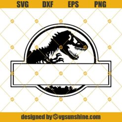 Dino Logo Put Your Own Name In SVG Cut Files Cricut Silhouette, Dinosaur SVG, Jurassic Park Logo SVG, Jurassic World SVG, Jurassic Park Template Logo SVG