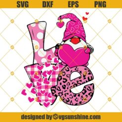 Gnome Valentine SVG, Love Gnome SVG, Gnomes Leopard and Plaid SVG, Valentines Day SVG, Happy Valentines Day SVG, Gnome Lover SVG