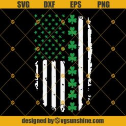 St. Patrick’s Day Irish American Flag Shamrock SVG DXF EPS PNG Cut Files Clipart Cricut Instant Download