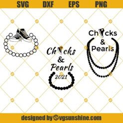 Chucks and Pearls Svg Bundle - 3 Designs, Chucks and Pearls 2021 Svg Png Dxf Eps, Cricut Cut Files, Instant Download