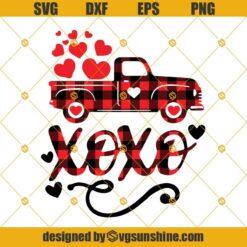 Valentine Truck SVG, Red Valentine’s Day Truck SVG Cut File, Vintage Truck SVG,PNG, DXF, EPS, Red Truck SVG, Truck SVG