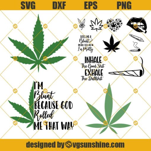 Weed SVG Bundle, Cannabis SVG Bundle, Marijuana SVG, Blunt SVG, Stoner Joint SVG, High Maintenance SVG PNG DXF EPS