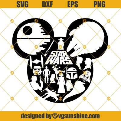 Mickey Head Star Wars SVG, Darth Vader SVG, Baby Yoda SVG, Disney ...