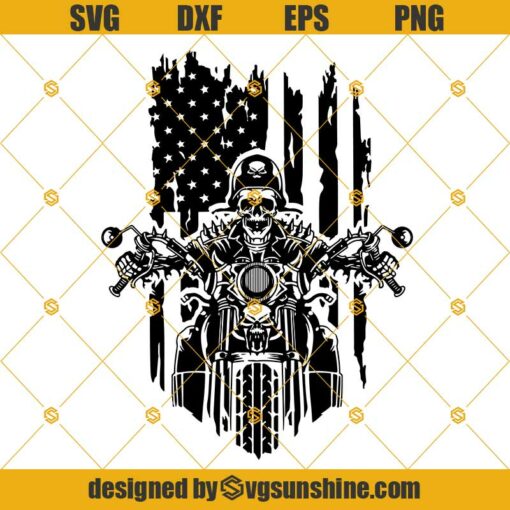 USA Biker Skull Svg, American Flag Biker Skull Svg, Biker Clipart, Skull Clipart, US Biker Svg, American Biker Svg, Motorbike Svg