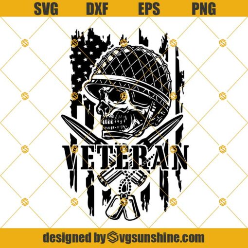 USA Veteran Skull Svg, US Army Veteran Svg, Veteran Skull Svg, Military Svg, Patriotic Veteran Svg, Veterans Day Svg, Veteran American Flag Svg