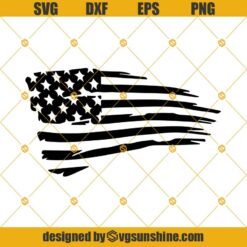 Distressed American Flag SVG DXF EPS PNG Cut Files Clipart Cricut Instant Download