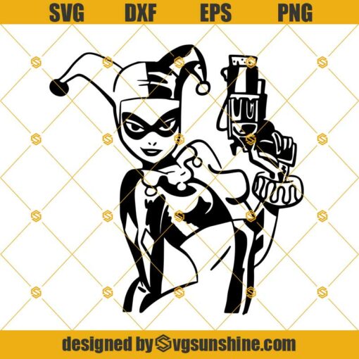 Harley Quinn SVG DXF EPS PNG Cut Files Clipart Cricut Instant Download