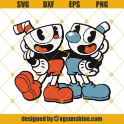 Cuphead and Mugman SVG DXF EPS PNG Cut Files Clipart Cricut Instant Download