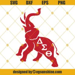 Delta Sigma Theta AEO Elephant SVG PNG DXF EPS Cut File, Silhouette,Cricut