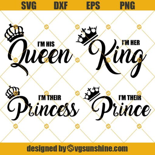 King Queen Family SVG Bundle, I’m His Queen SVG, I’m Her King SVG, I’m Their Princess SVG, I’m Their Prince SVG, Crown SVG, King SVG, Queen SVG
