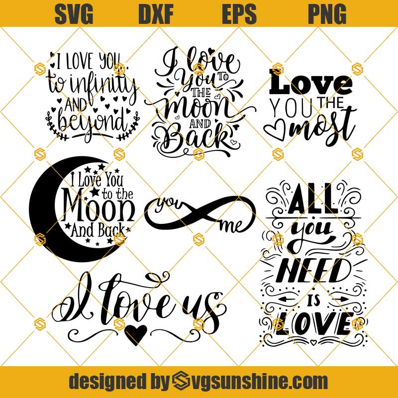Valentine Svg Bundle Happy Valentines Day Svg I Love You To The Moon