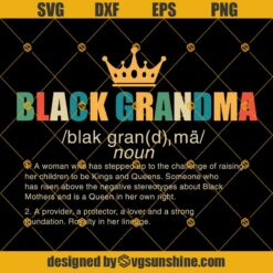 Black Grandma SVG DXF EPS PNG Cut Files Clipart Cricut Instant Download