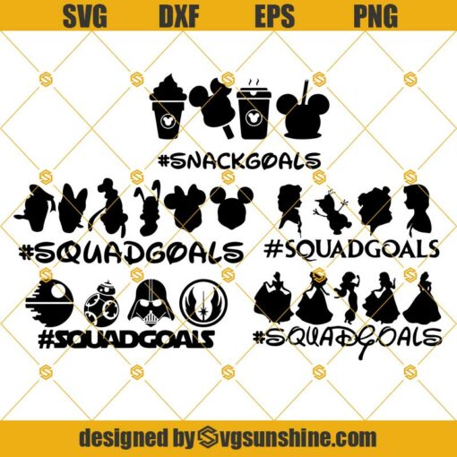 Squad Goals SVG Bundle, Star Wars Squad Goals SVG, Disney Squad Goals SVG, Disney Snack Goals SVG, Disney SVG
