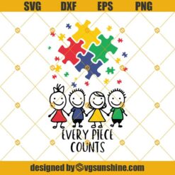 Every Piece Counts Autism Svg, Autism SVG, Autism Awareness SVG, Autism Children Svg