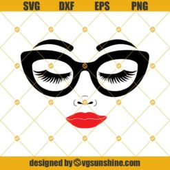 Woman face SVG, Face of women SVG ,Woman face vector, Women's face SVG, Girl face cut file, Girl in glasses SVG, Girl with Lashes SVG, Women face PNG DXF EPS