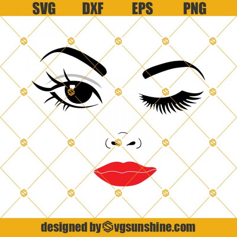 Woman face Svg, Sexy woman Svg, Eye Svg, Eyelashes Svg, Feminist Svg