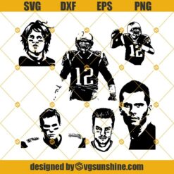 Tom Brady SVG Bundle, Football Lovers SVG, Tom Brady SVG DXF EPS PNG Cut Files Clipart Cricut Silhouette