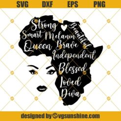 Africa SVG, Afro Woman SVG, Black History Month SVG, Afro Girl SVG, Black Queen SVG PNG DXF EPS Cut File Silhouette, Cricut