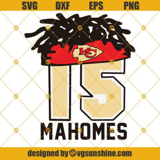 Mahomes SVG, Chiefs Mahomes Hair SVG, Chiefs SVG, Football SVG, Kansas City Chiefs SVG PNG DXF EPS
